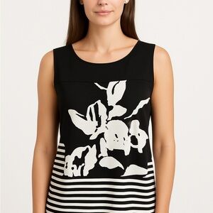 Calvin Klein Black and White Sleeveless Tank Top